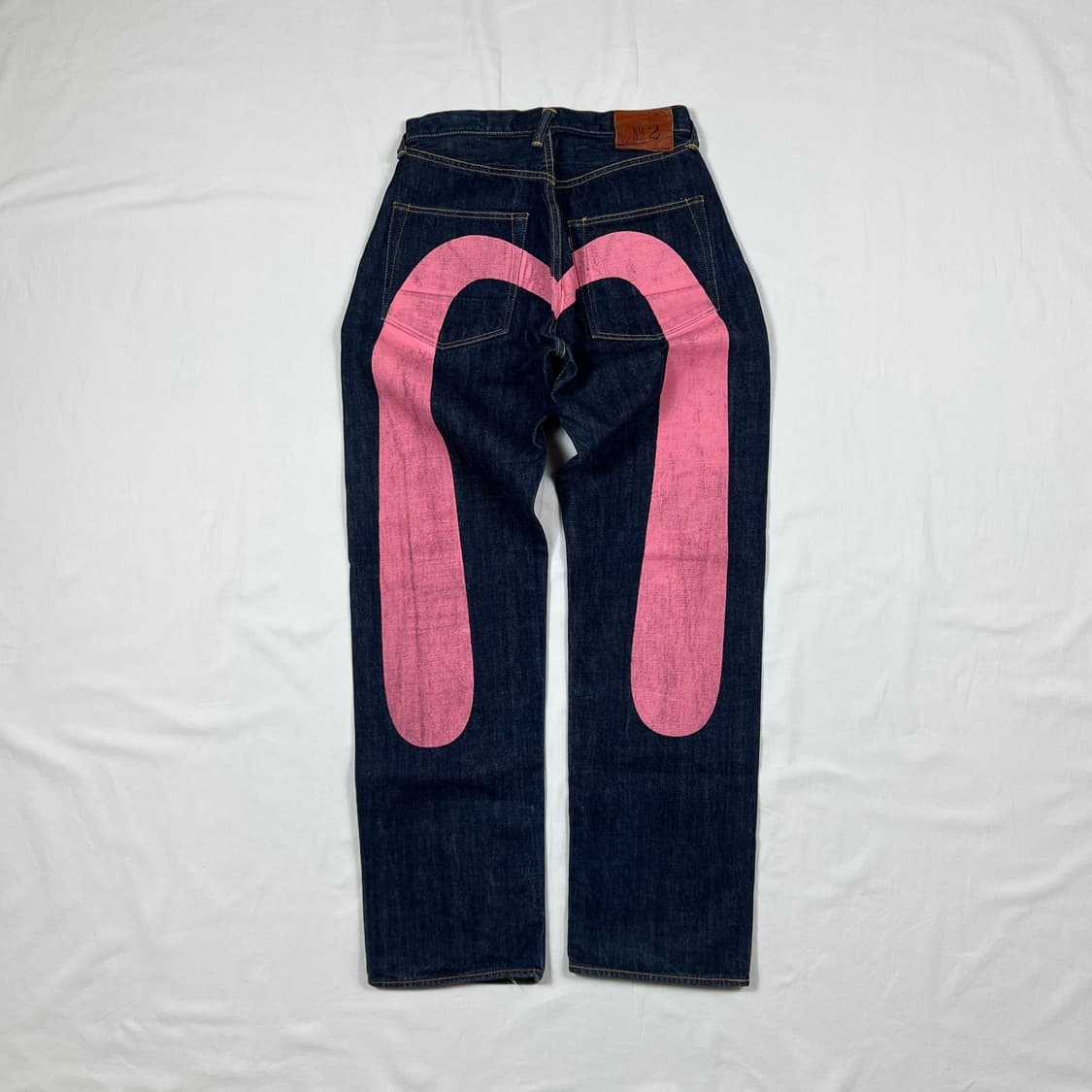 에비수 evisu no.2 핑크 빅로고 셀비지 데님팬츠 청바지 상품이미지1