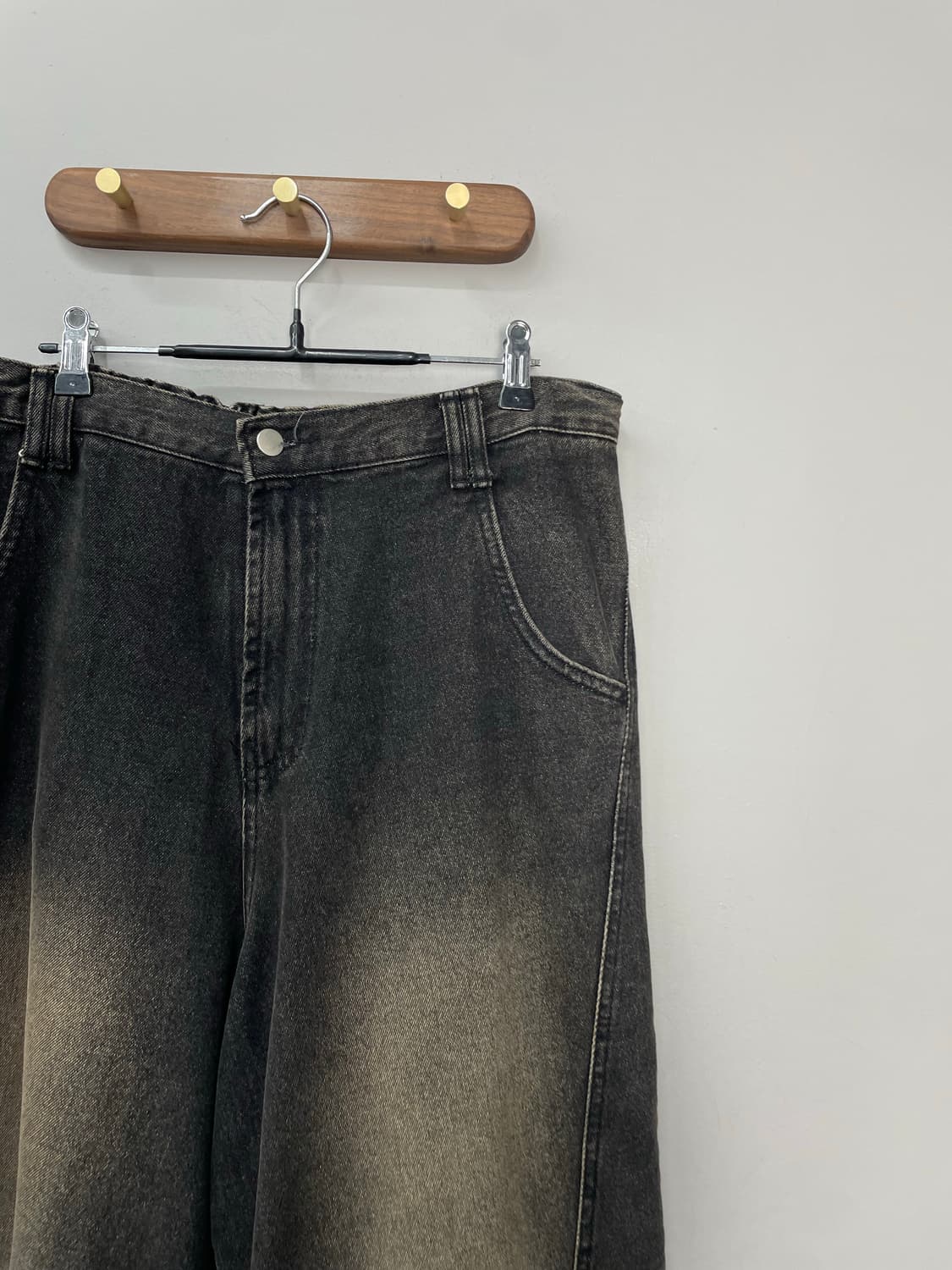 빈티지 글래머 워싱 흑청 데님팬츠 H1040 상품이미지4