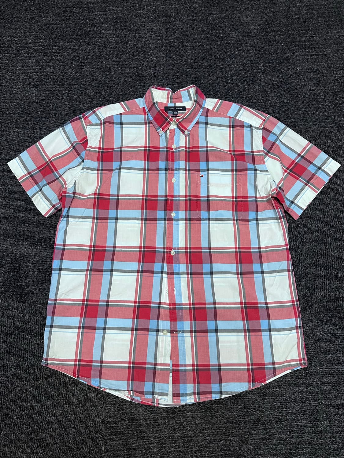 TOMMY HILFIGER 타미힐피거 버튼 다운 코튼 반팔셔츠 상품이미지2