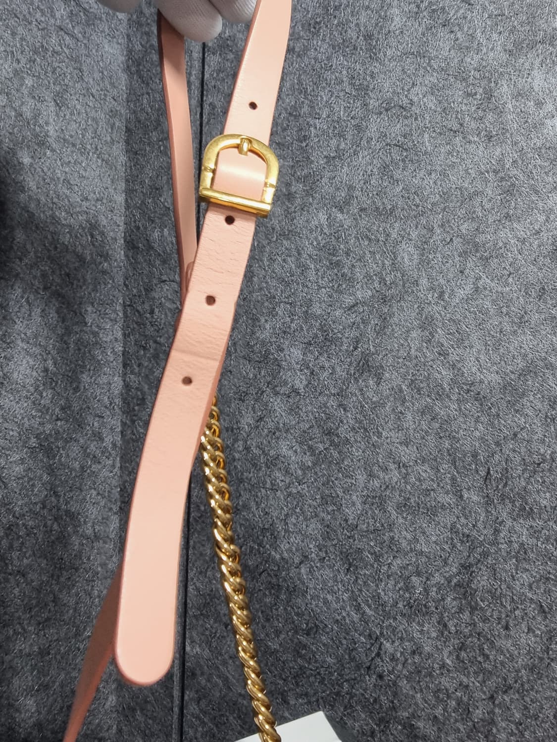 버버리 빈티지 체크 코튼 핑크 링크 체인 카메라백 상품이미지6