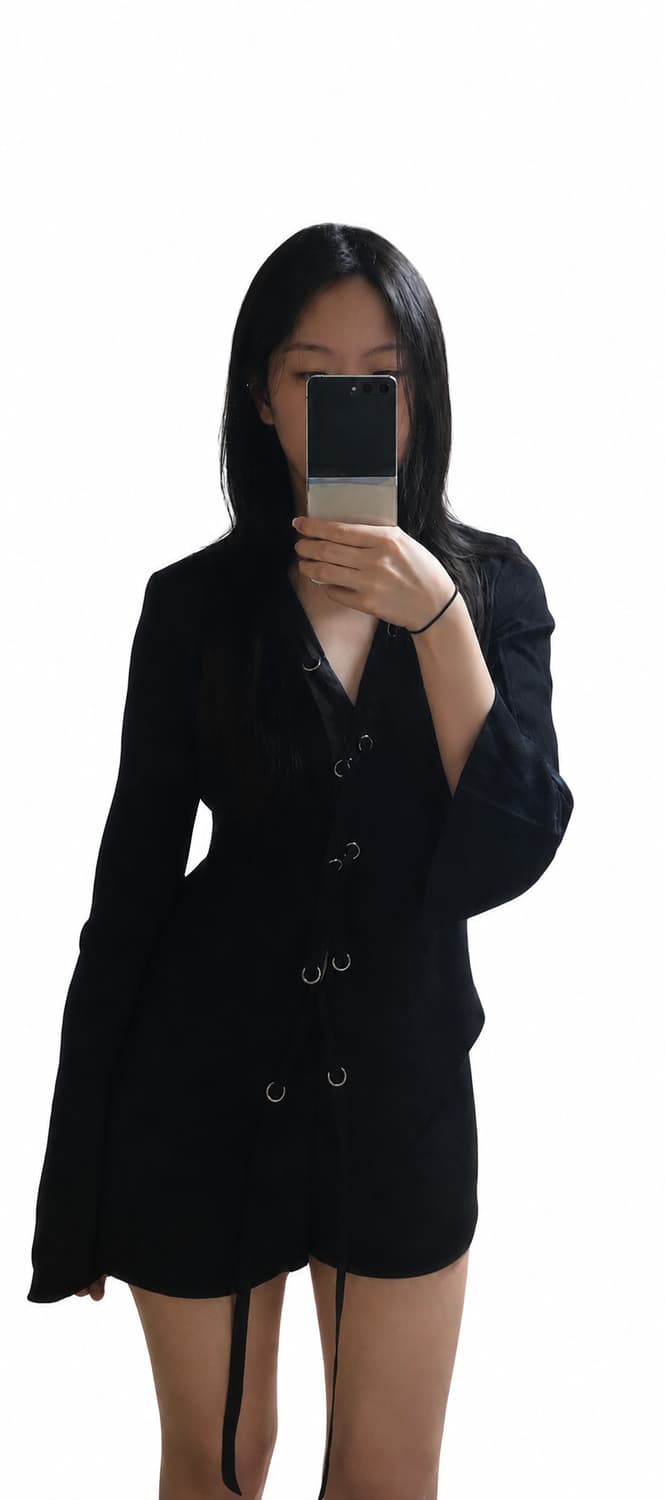Ayadz 블랙 스트랩 블라우스 상품이미지3