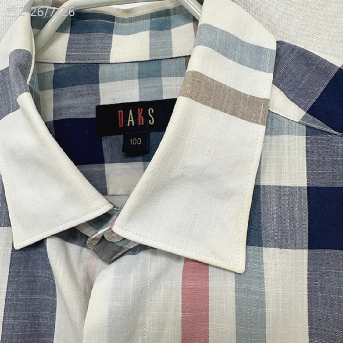 닥스 남자 체크 남방/셔츠 반팔셔츠 100 상품이미지2