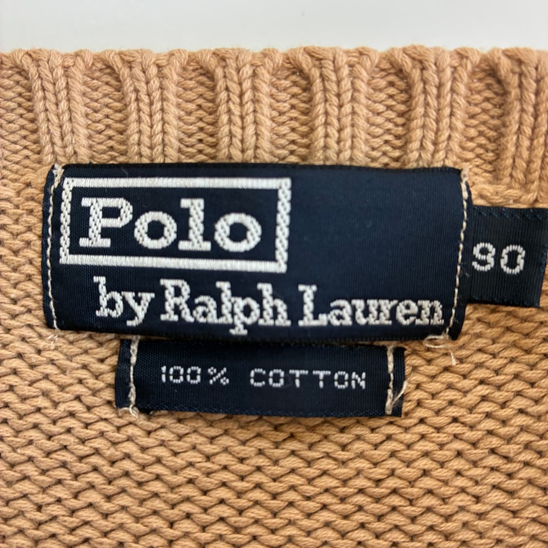 Polo  폴로 랄프로렌 90,s 베이지 코튼 라운드 니트 상품이미지2