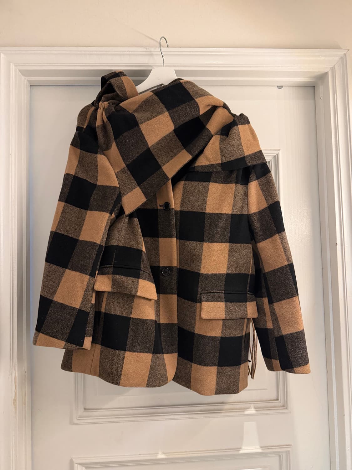 Push button 울 체크 스카프 자켓 상품이미지6