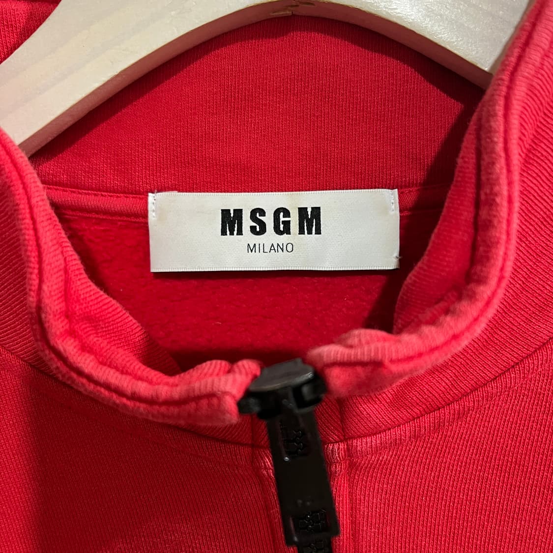 (가오리핏 오버핏M) MSGM 컬러블럭 기모 하프 집업 스웻셔츠 상품이미지4