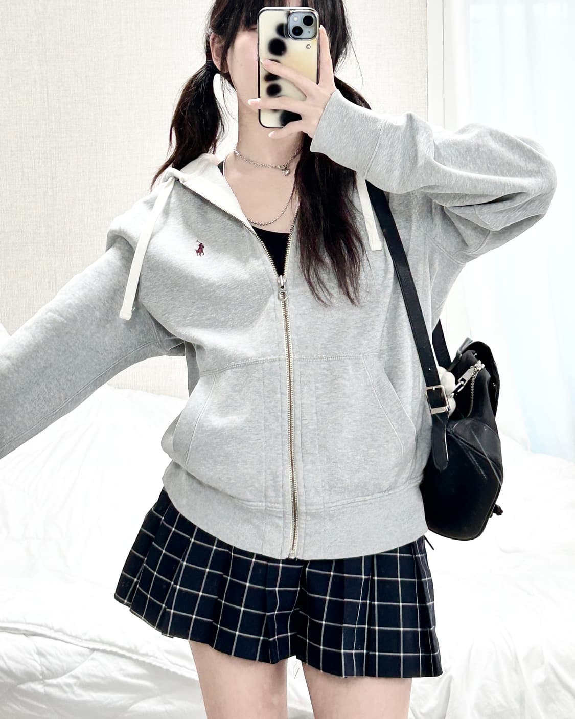 폴로 버건디포니 그레이 후드집업 상품이미지3