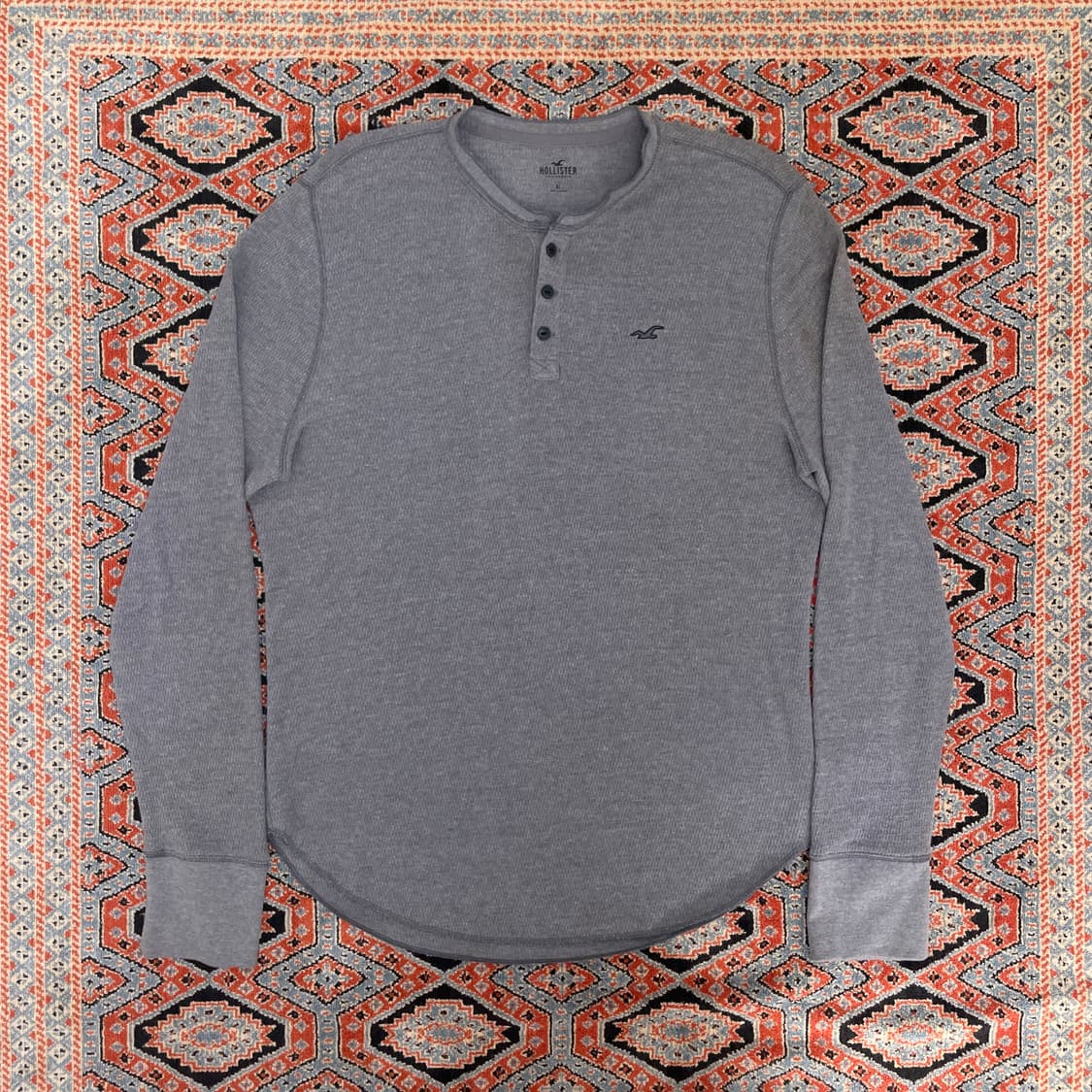 홀리스터 그레이 헨리넥 긴팔티셔츠 쭉티 남성XL  상품이미지1