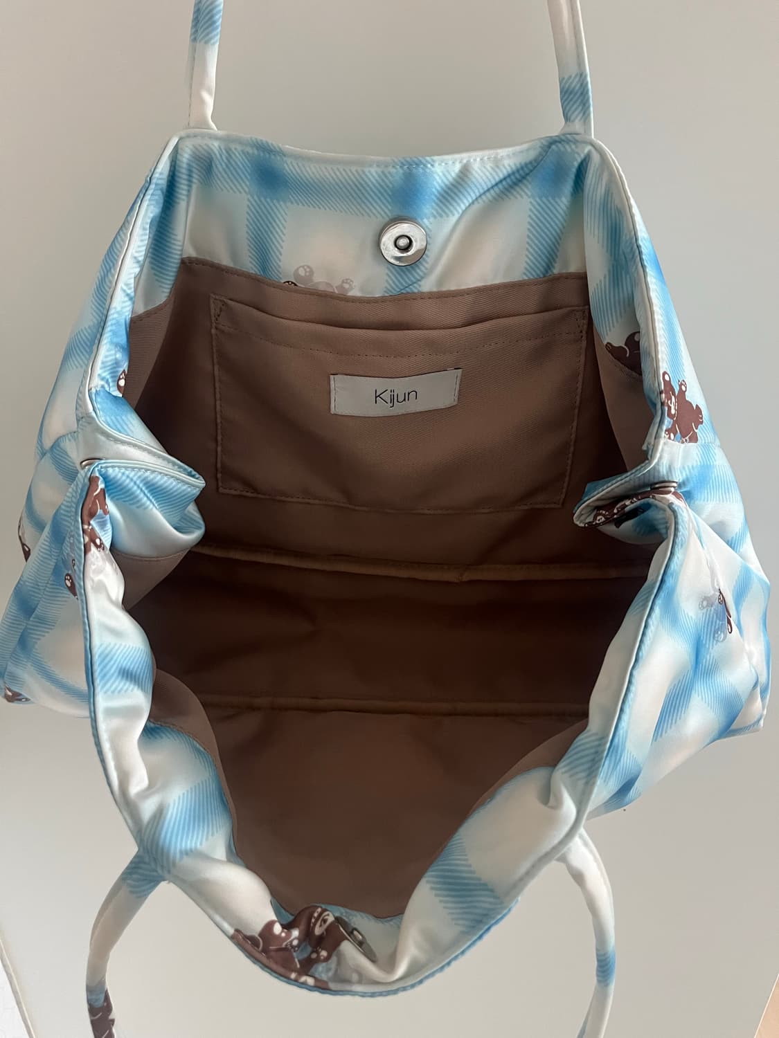 kijun shopper bag check bear 상품이미지3
