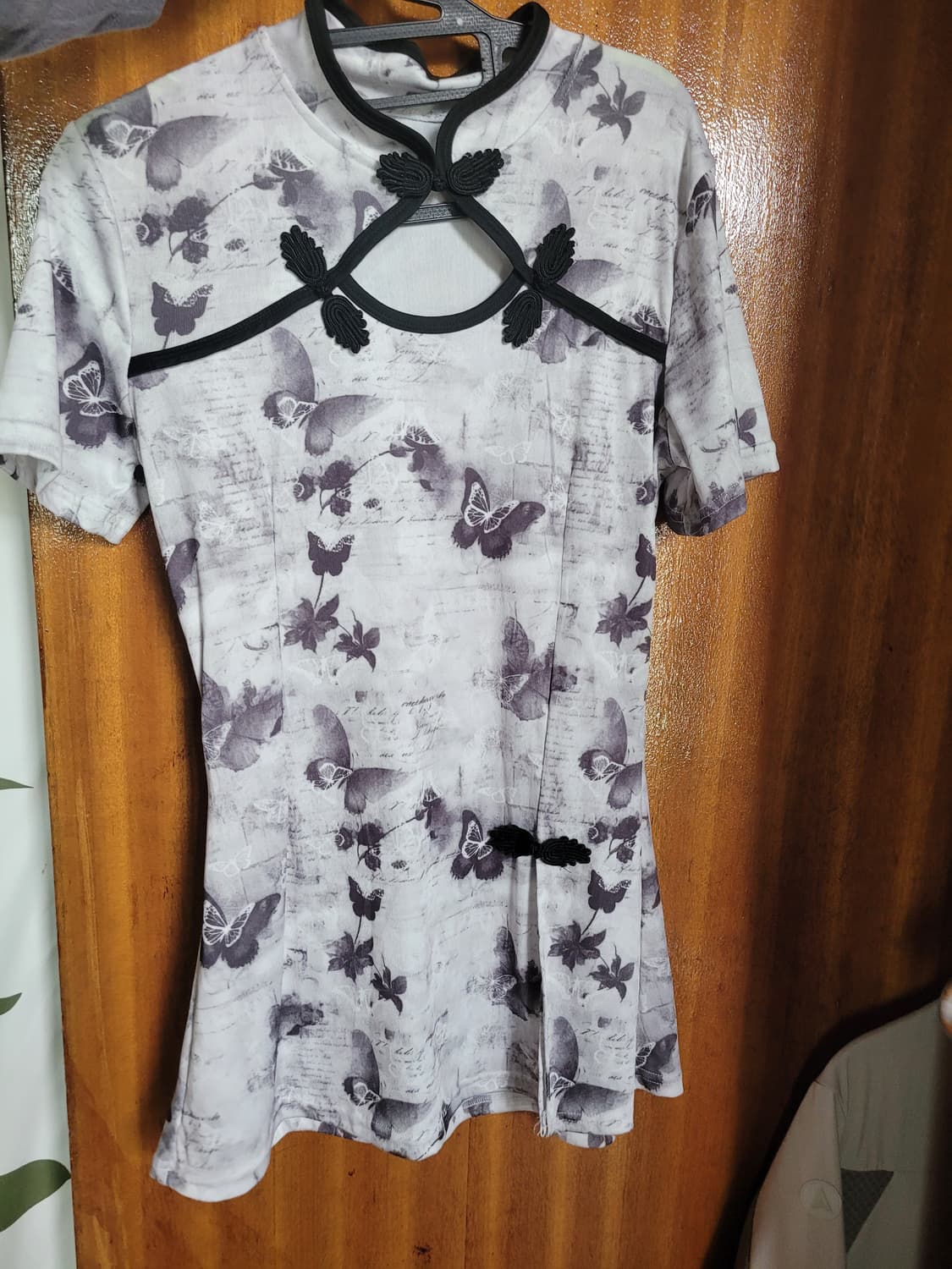 상하이 흑백 나비 치파오 상품이미지1