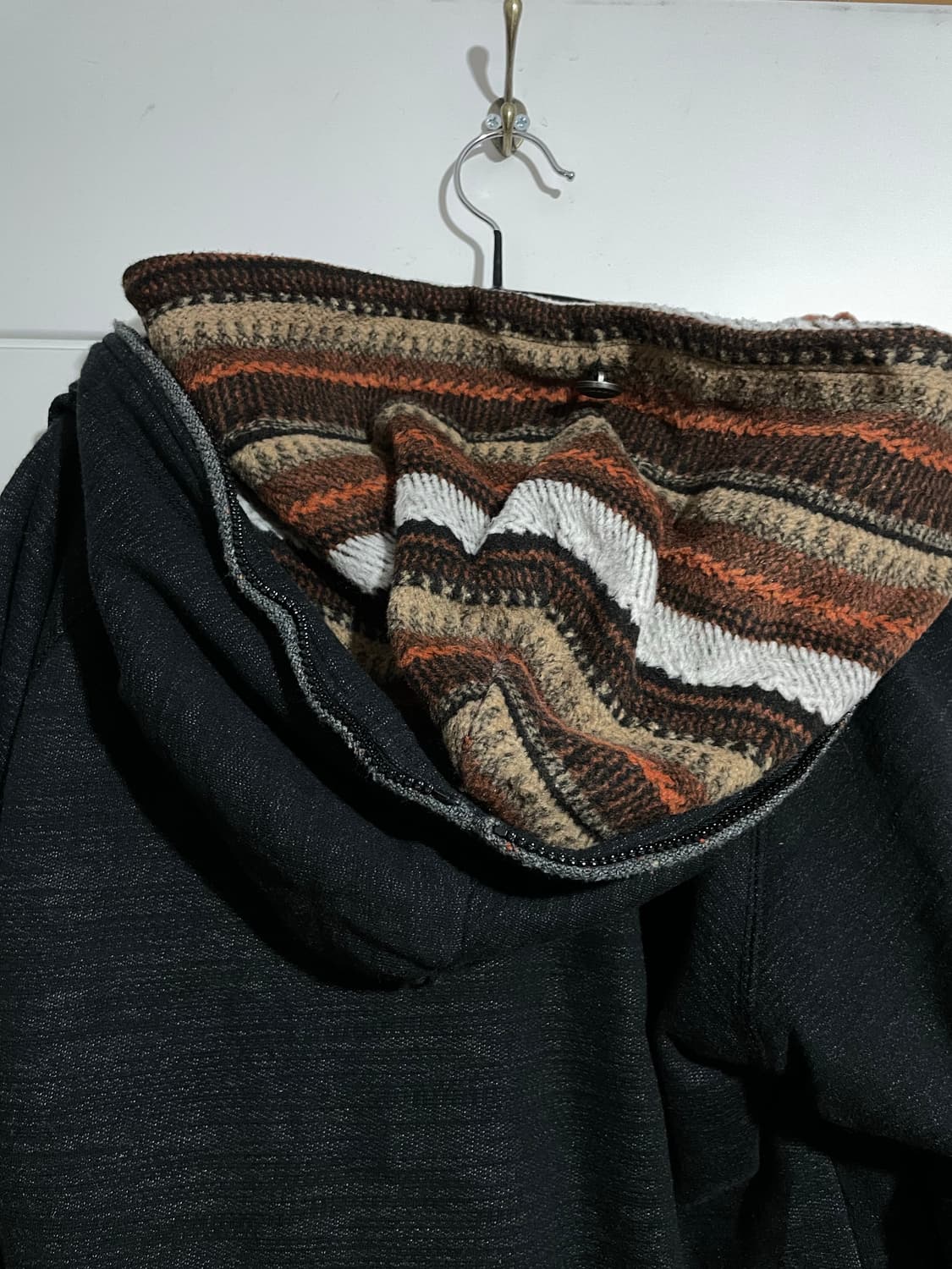 JPN vtg 에스닉 더블 후드 집업 상품이미지5