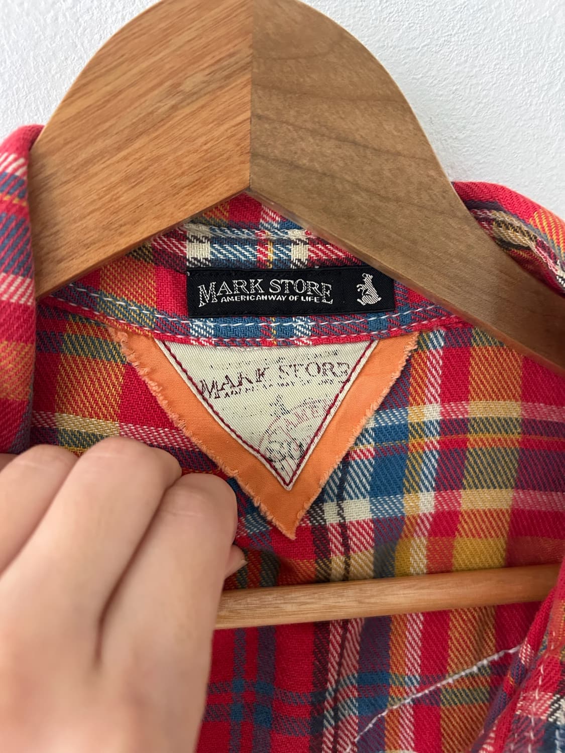 vtg Mark Strore Check Western Shirt. 상품이미지4