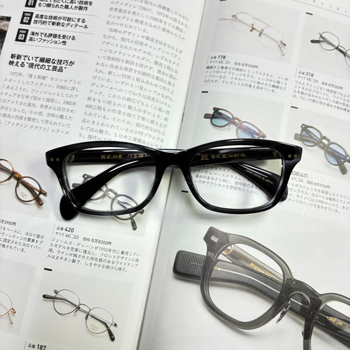 角矢甚治郎作 카도야 진지로 사쿠 일본 장인 셀룰로이드 뿔테 안경 상품이미지1