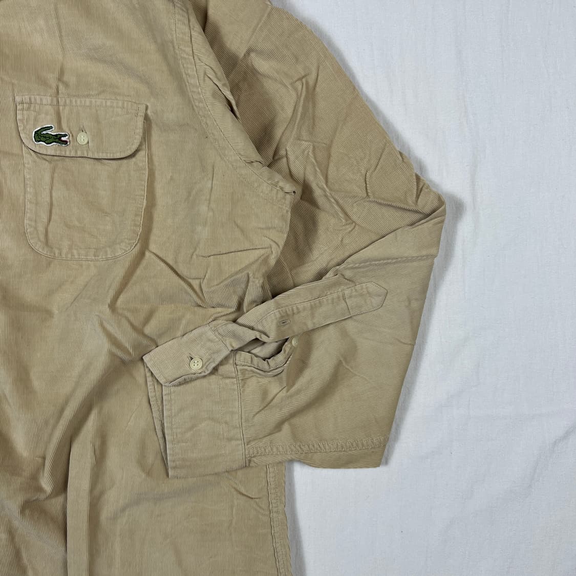 80’s 라코스테 lacoste 로고 코듀로이 포켓 셔츠 남방 상품이미지3