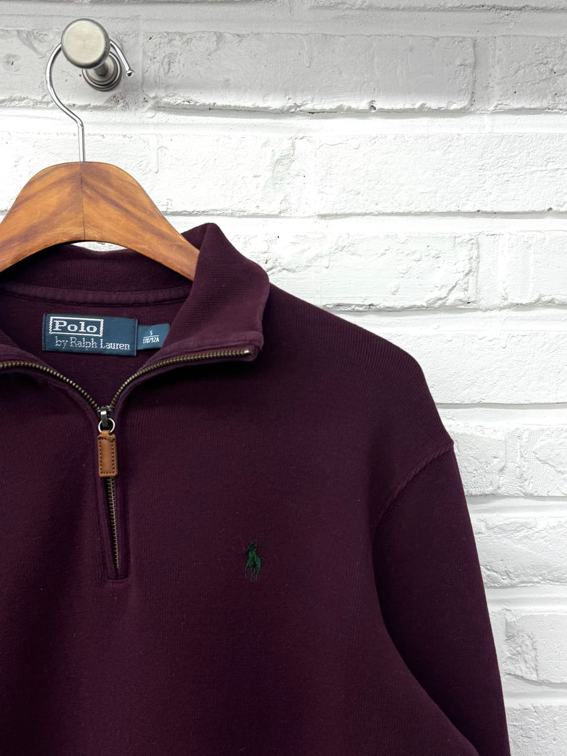 폴로 버건디 반집업 니트 상품이미지4