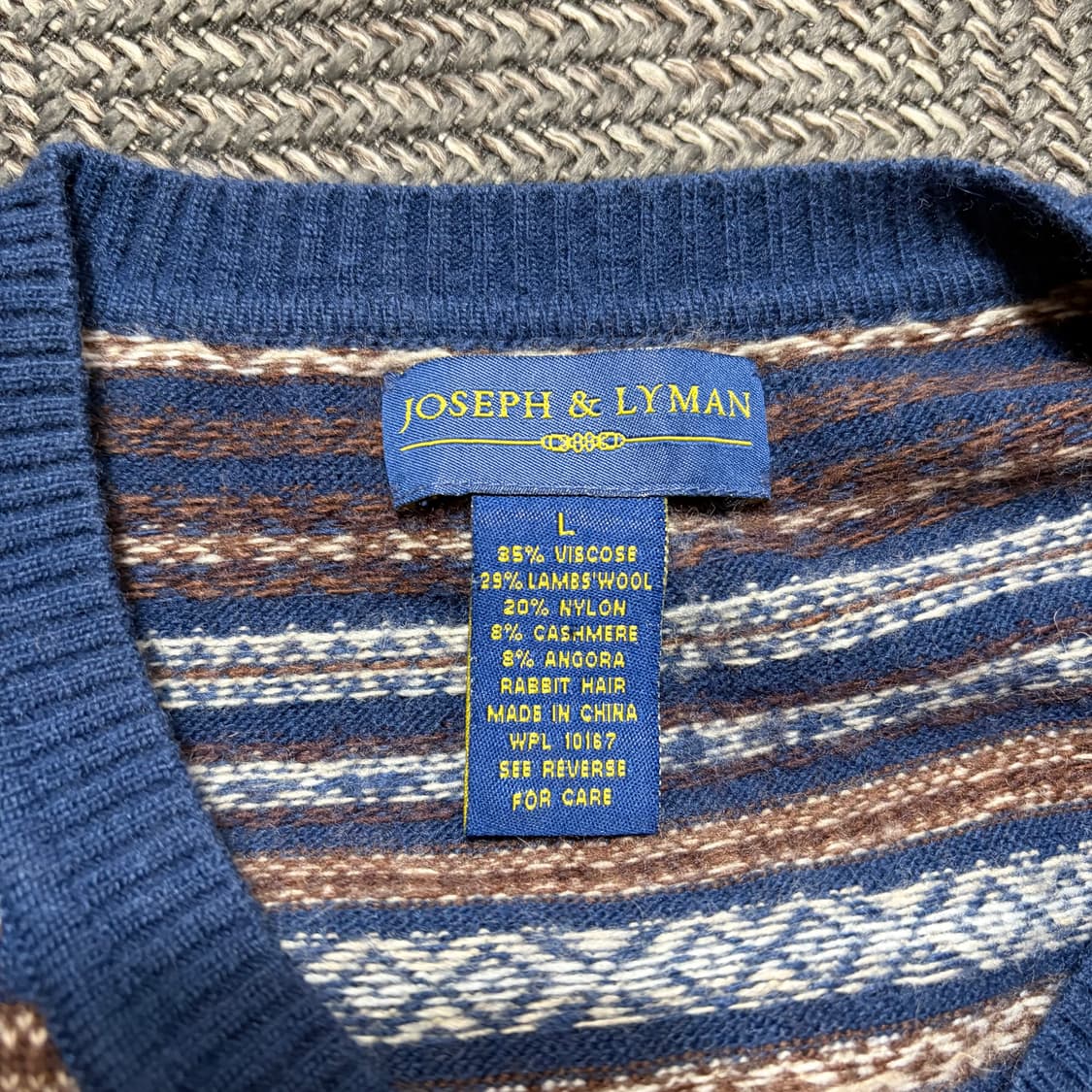 Joseph&Lyman 패턴 브이넥 니트(L) 상품이미지5