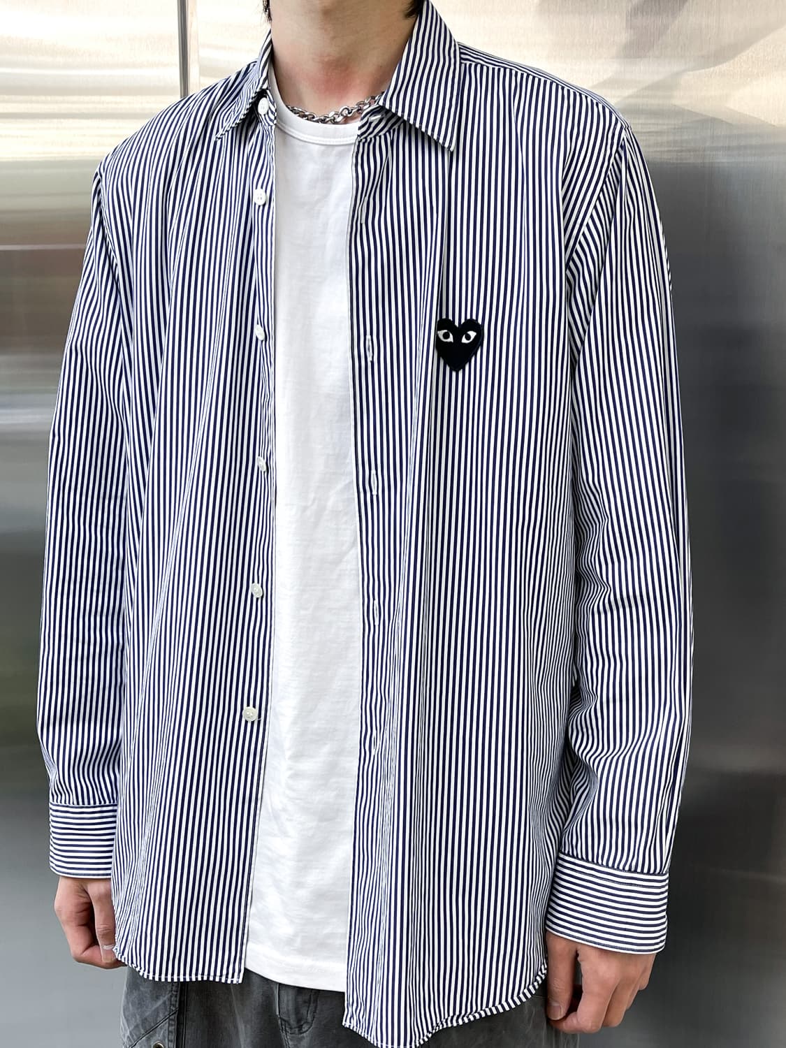 꼼데가르송 20fw 블랙하트와펜 스트라이프 셔츠 상품이미지3