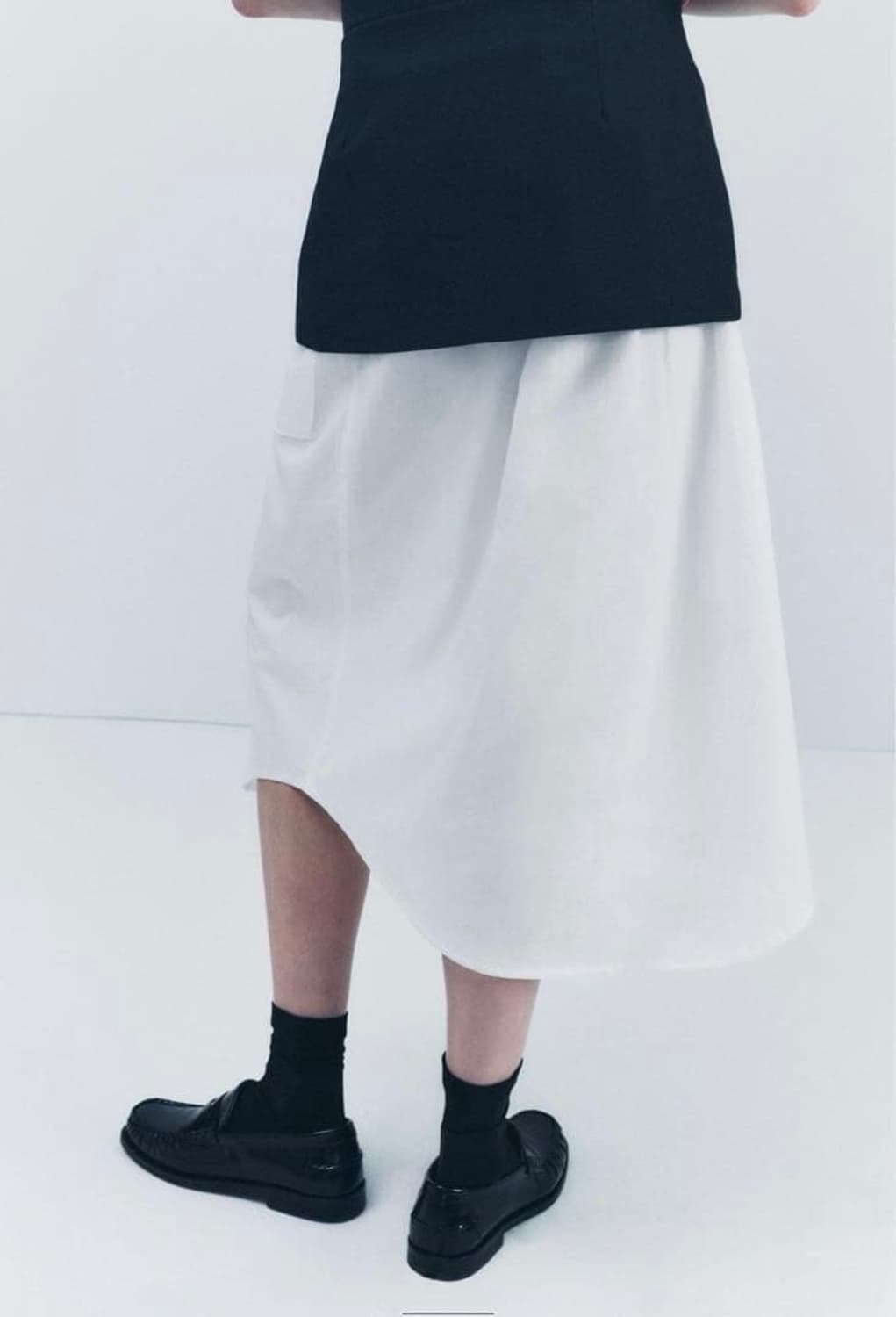 ZARA 콘트라스트 포플린 미디스커트 상품이미지9