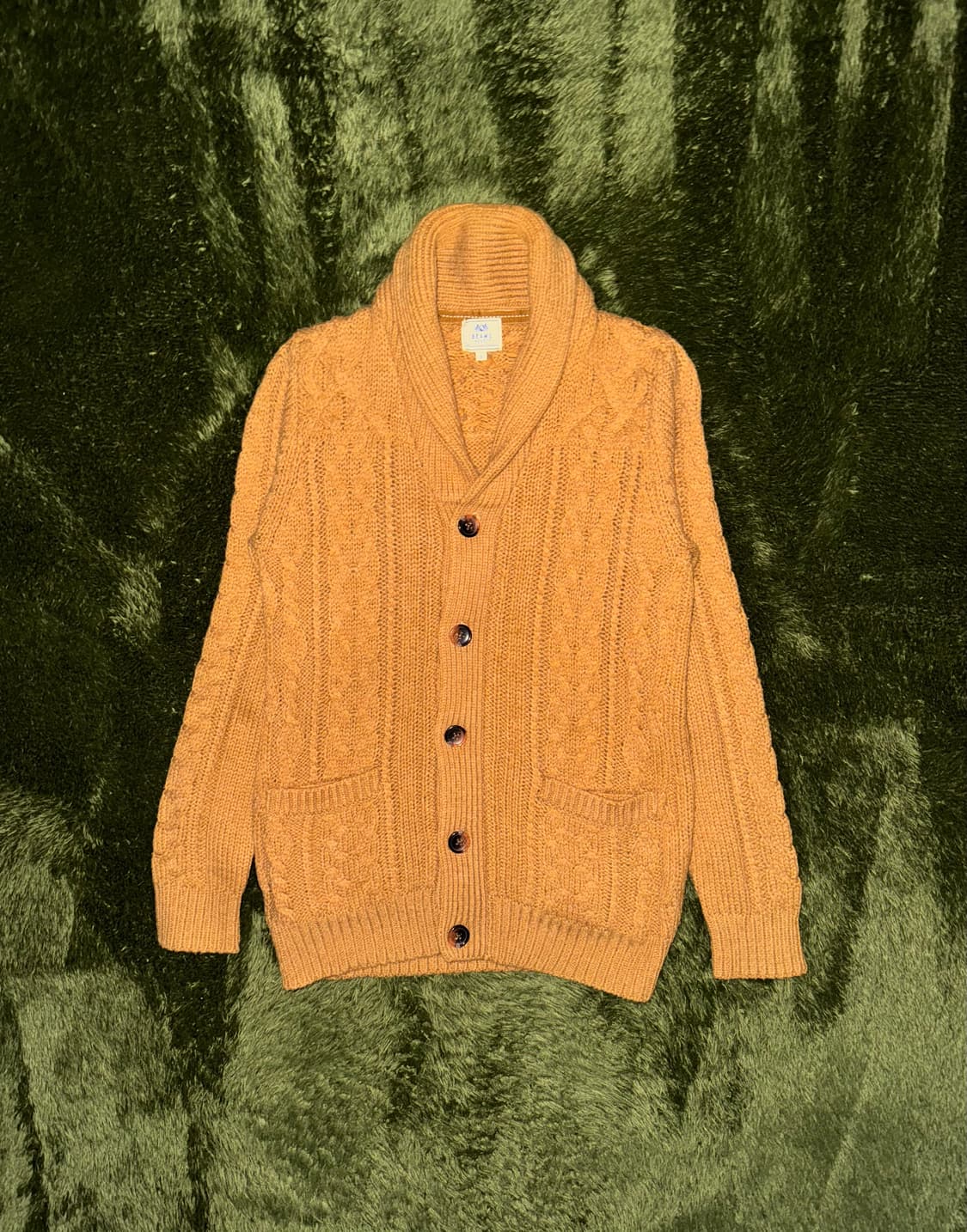 [S] BEAMS HEART 빔즈 하트 숄칼라 케이블 니트 가디건 상품이미지1