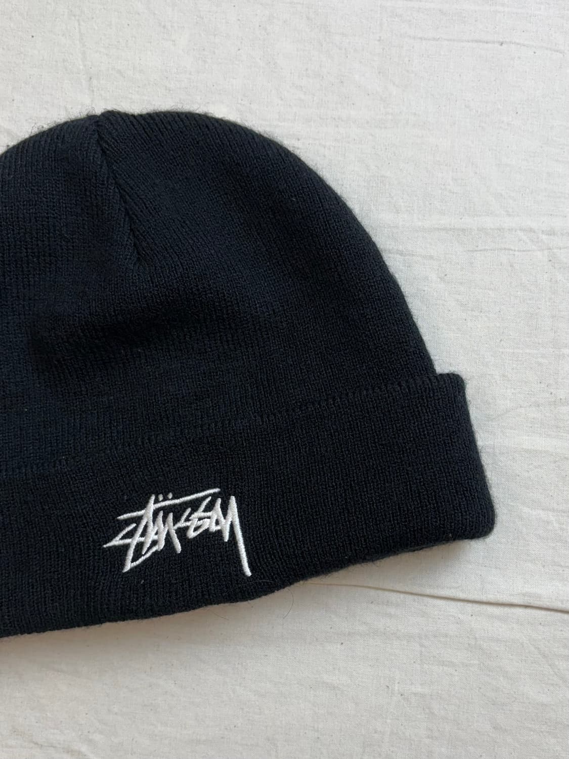 stussy 스투시 made in USA 자수로고 비니 블랙 상품이미지4