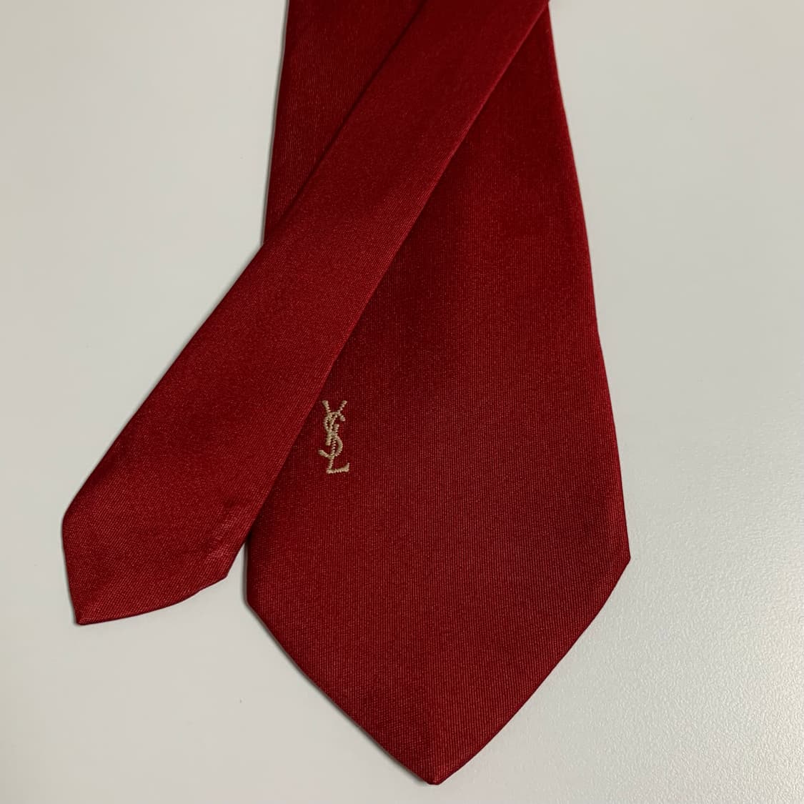 입생로랑(YSL) 심플로고 100실크 명품넥타이 레드컬러 A+등급 상품이미지4