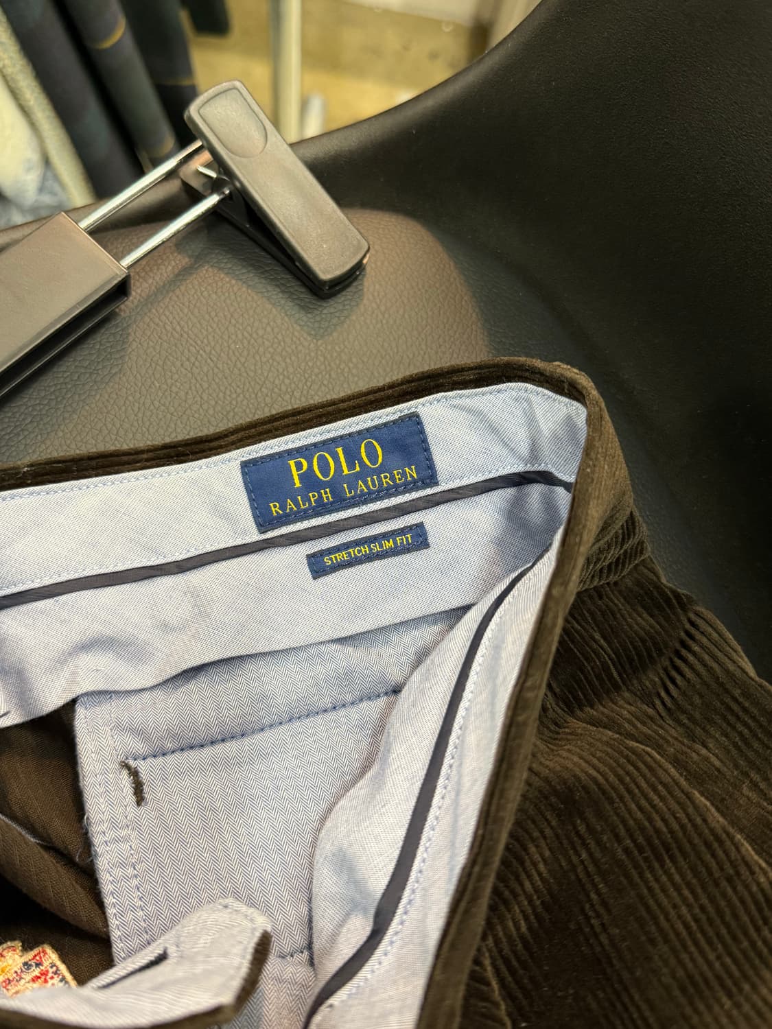 Polo RalphLauren 남성 브라운 코듀로이 자수 팬츠 34 상품이미지5