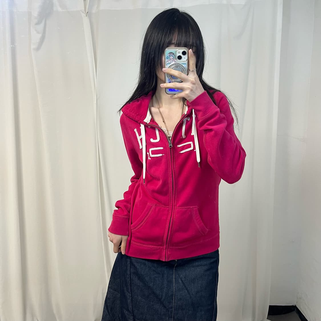Abercrombie pink zip-up hoodie 상품이미지1