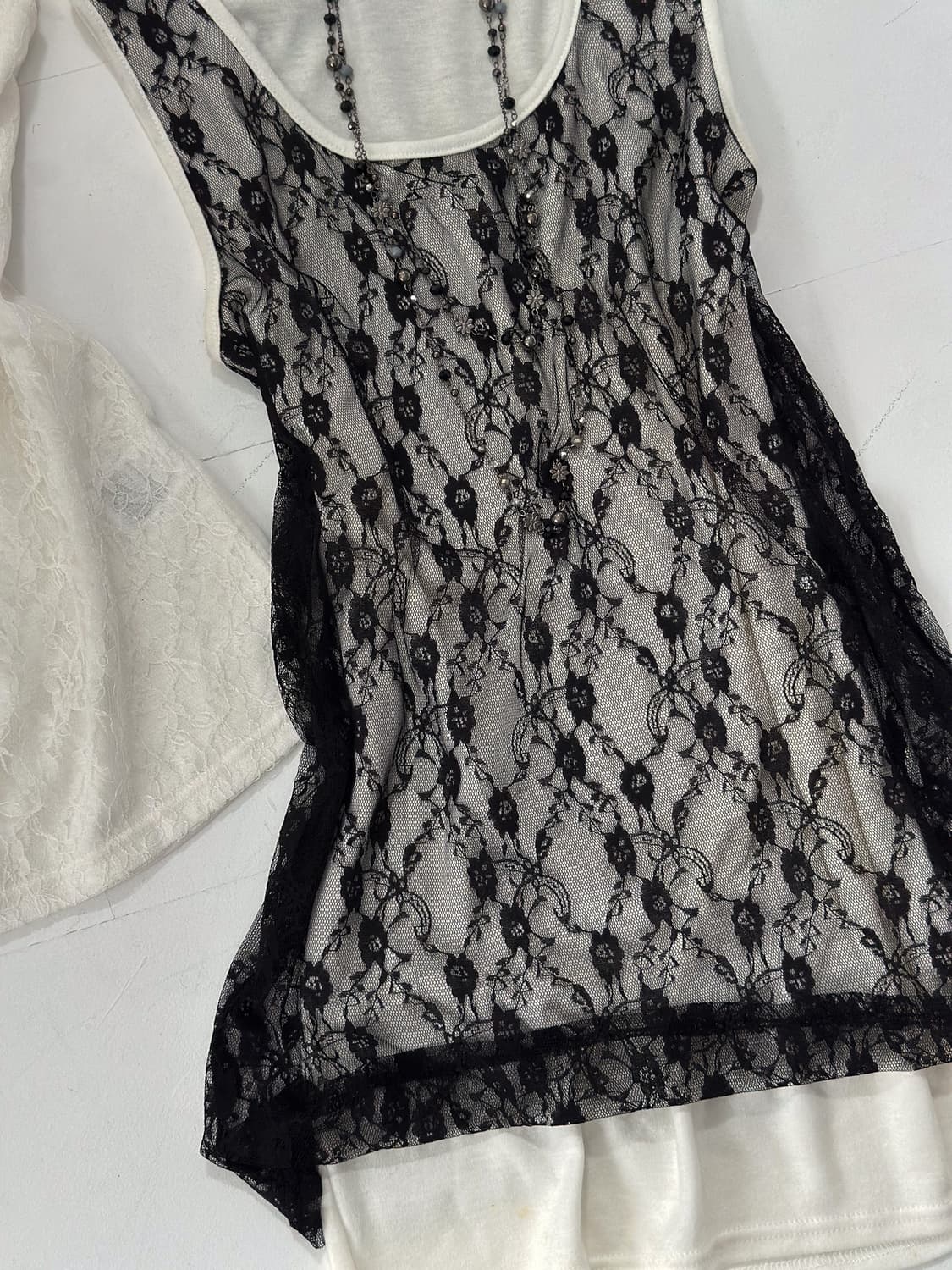 Floral Cotton Sleeveless (Black) 0206 상품이미지1