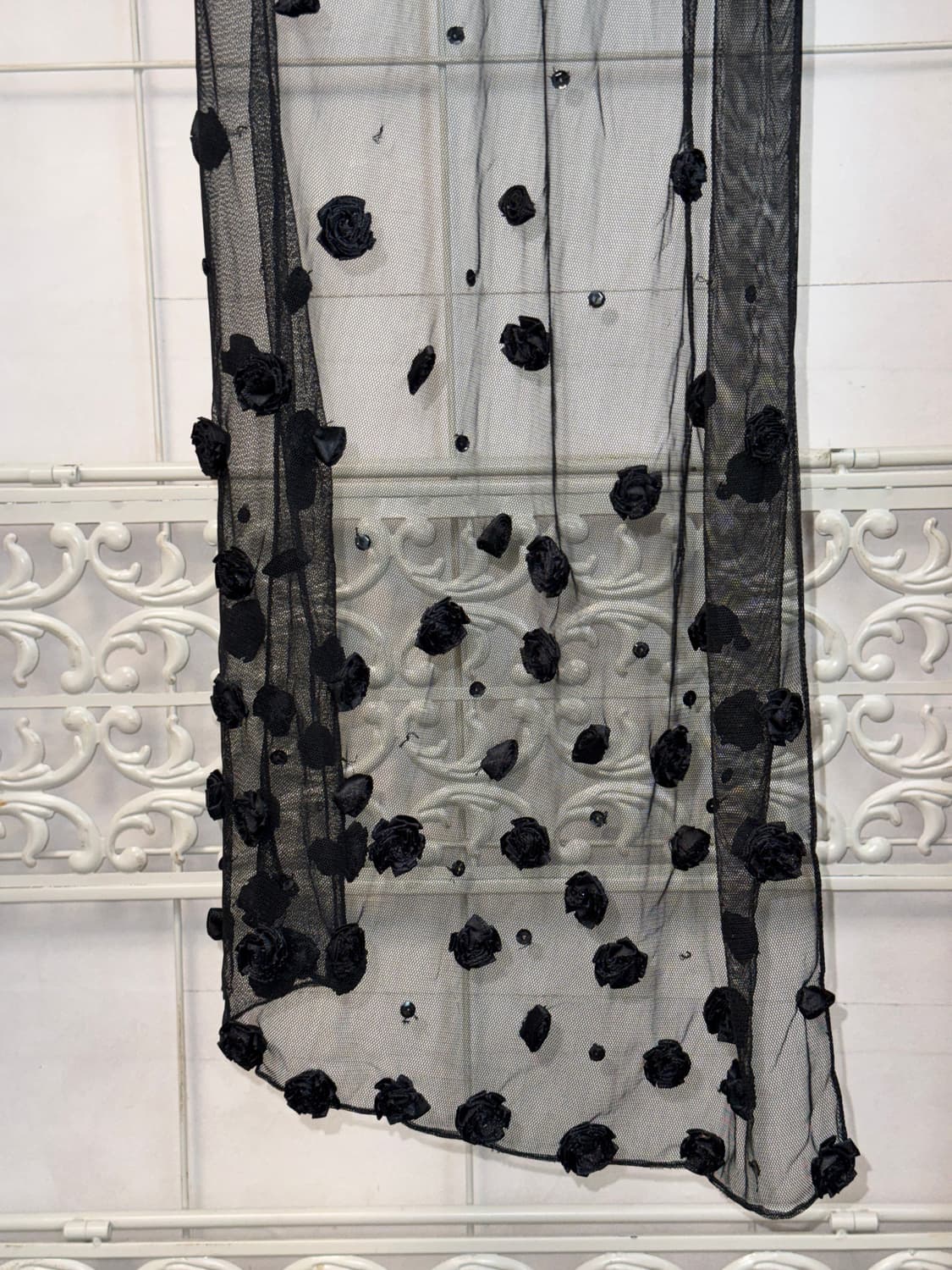 Black rose spangle maxi scarf  상품이미지2