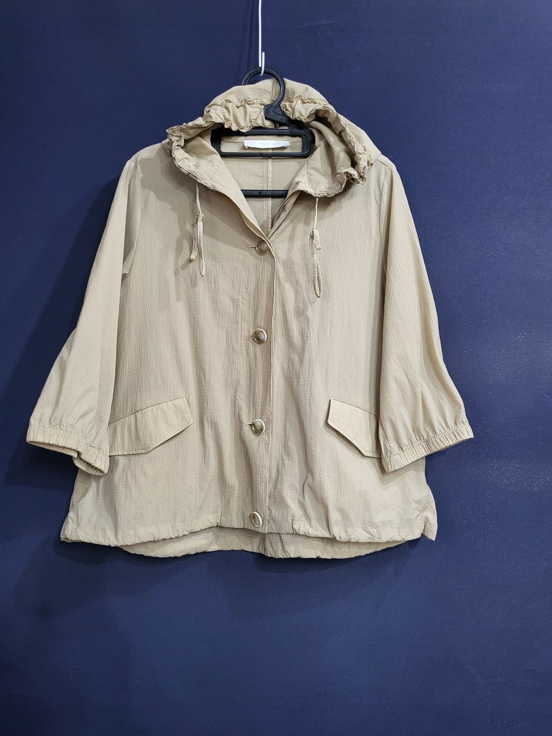 시어서커 후드 셔링 자켓 상품이미지1