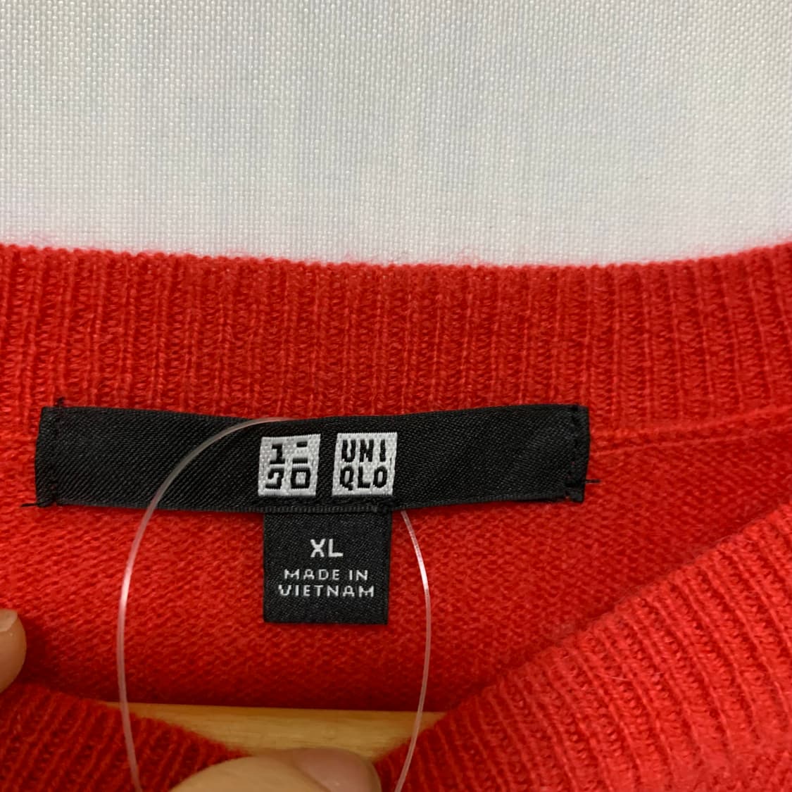 유니클로 캐시미어 100% 긴팔 니트 스웨터 레드 여성 XL 남녀공용 상품이미지5