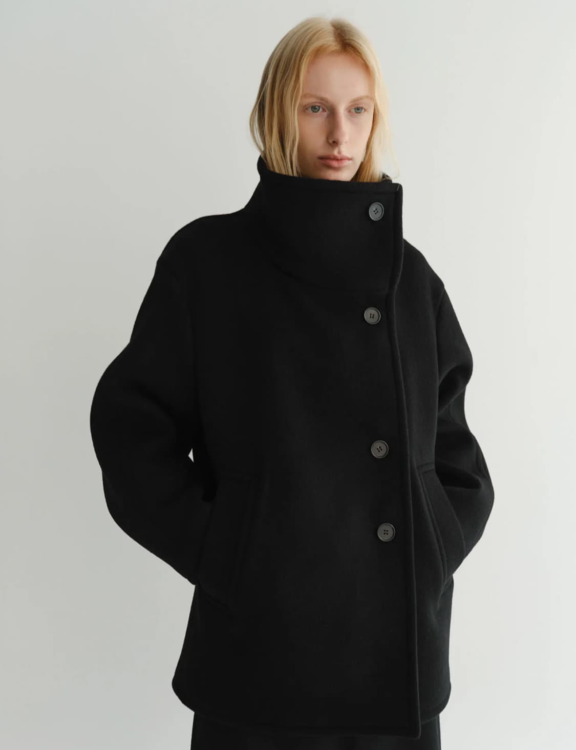 이아 하프코트 EAAH HAYES HALF COAT BLACK 상품이미지2