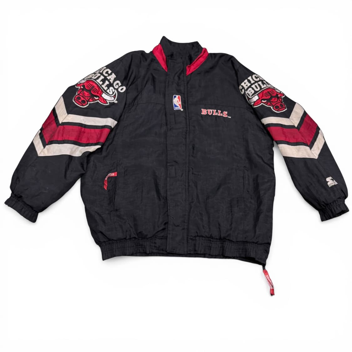 XL 스타터 시카고불스 NBA 블랙 우븐 바시티자켓 상품이미지1