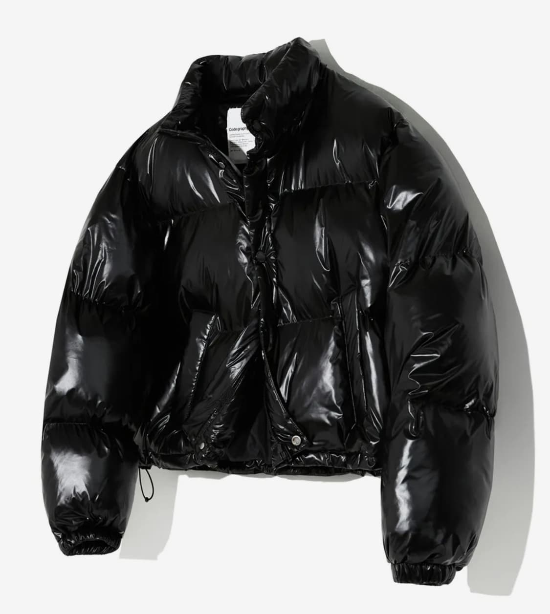 코드그라피 글로시 크롭 푸퍼 숏패딩 블랙 s code graphy 상품이미지1