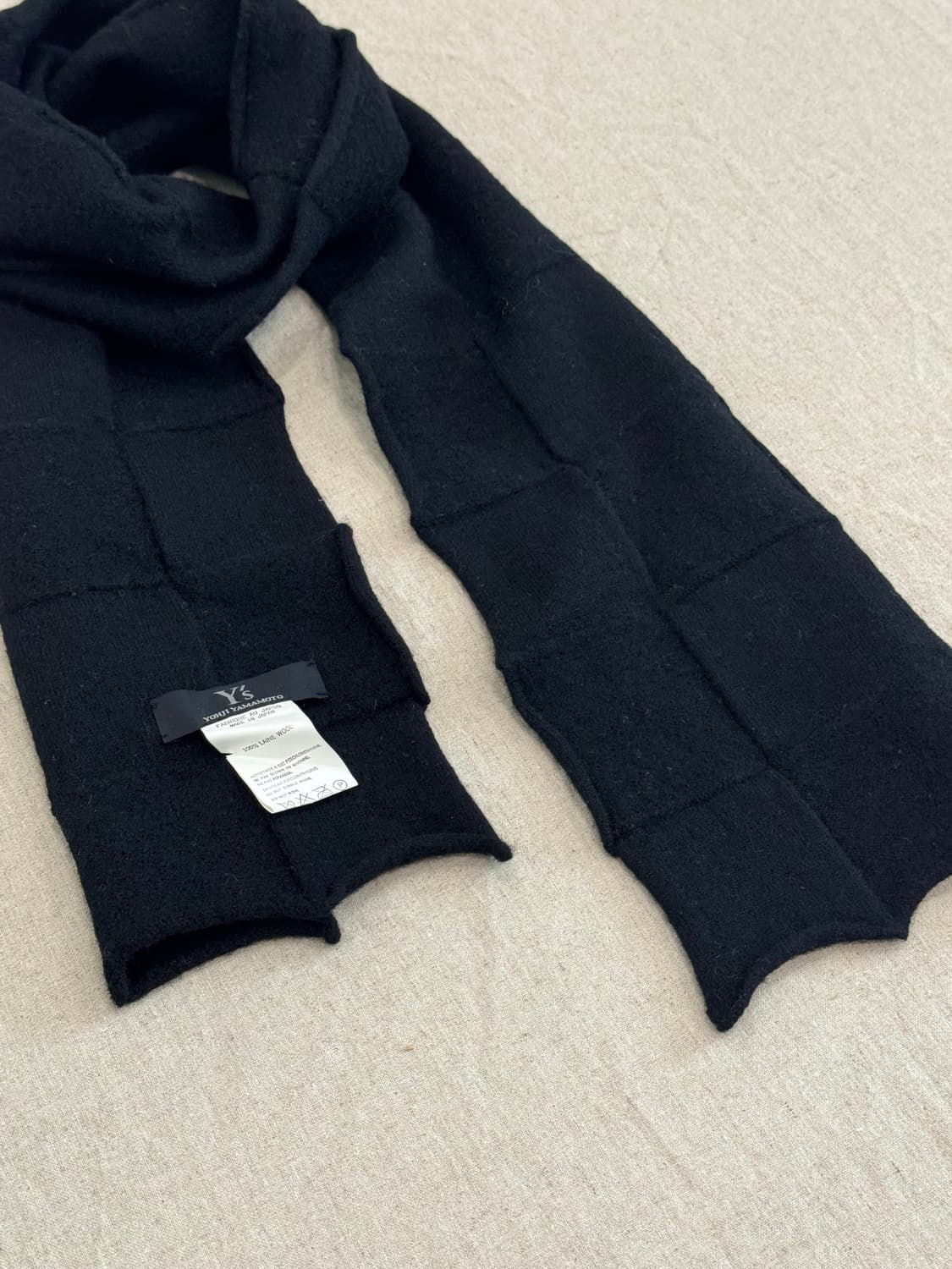 요지야마모토 00‘s 체커드 울 머플러 상품이미지3