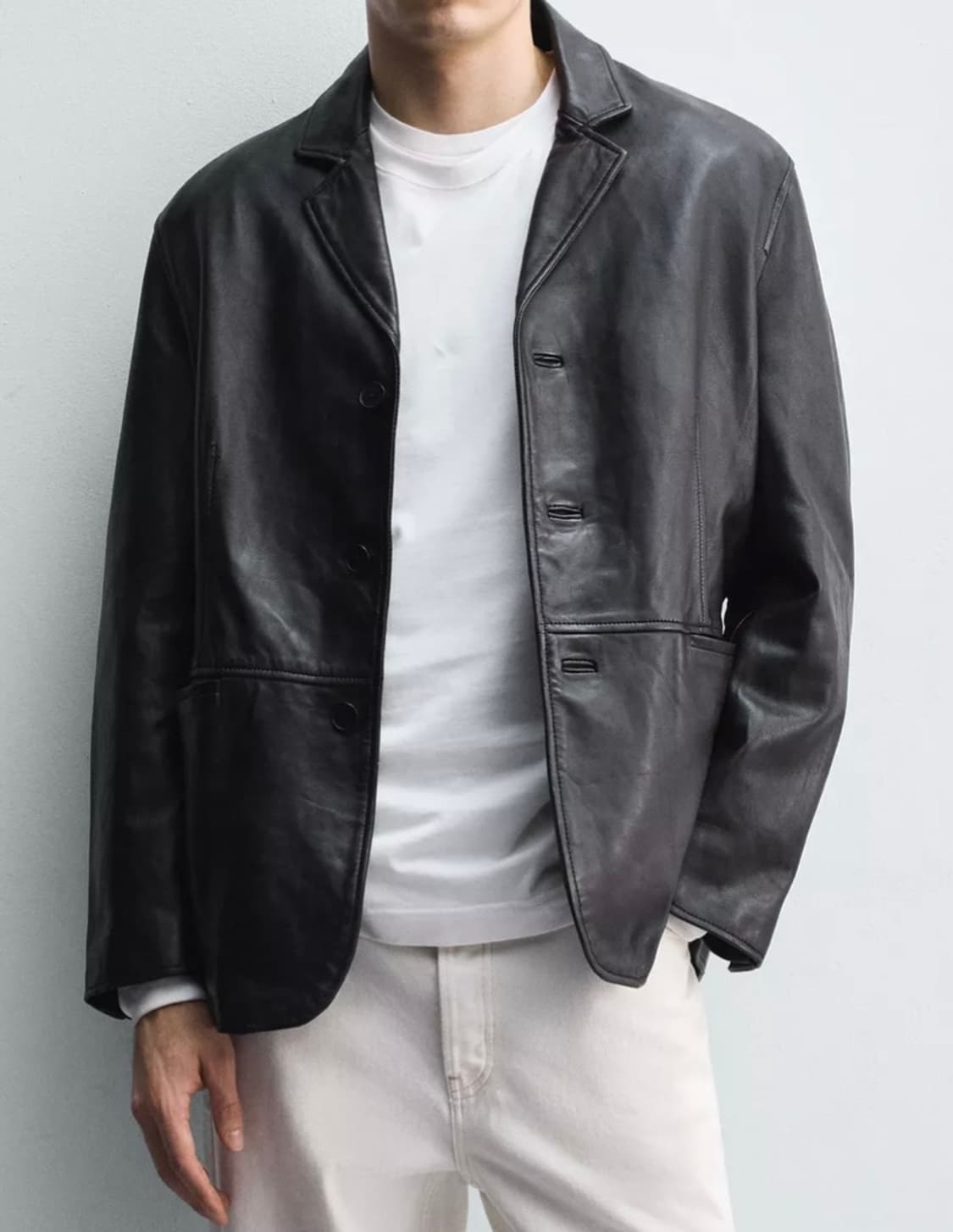 자라 양가죽 3버튼 블레이저 s사이즈 상품이미지2