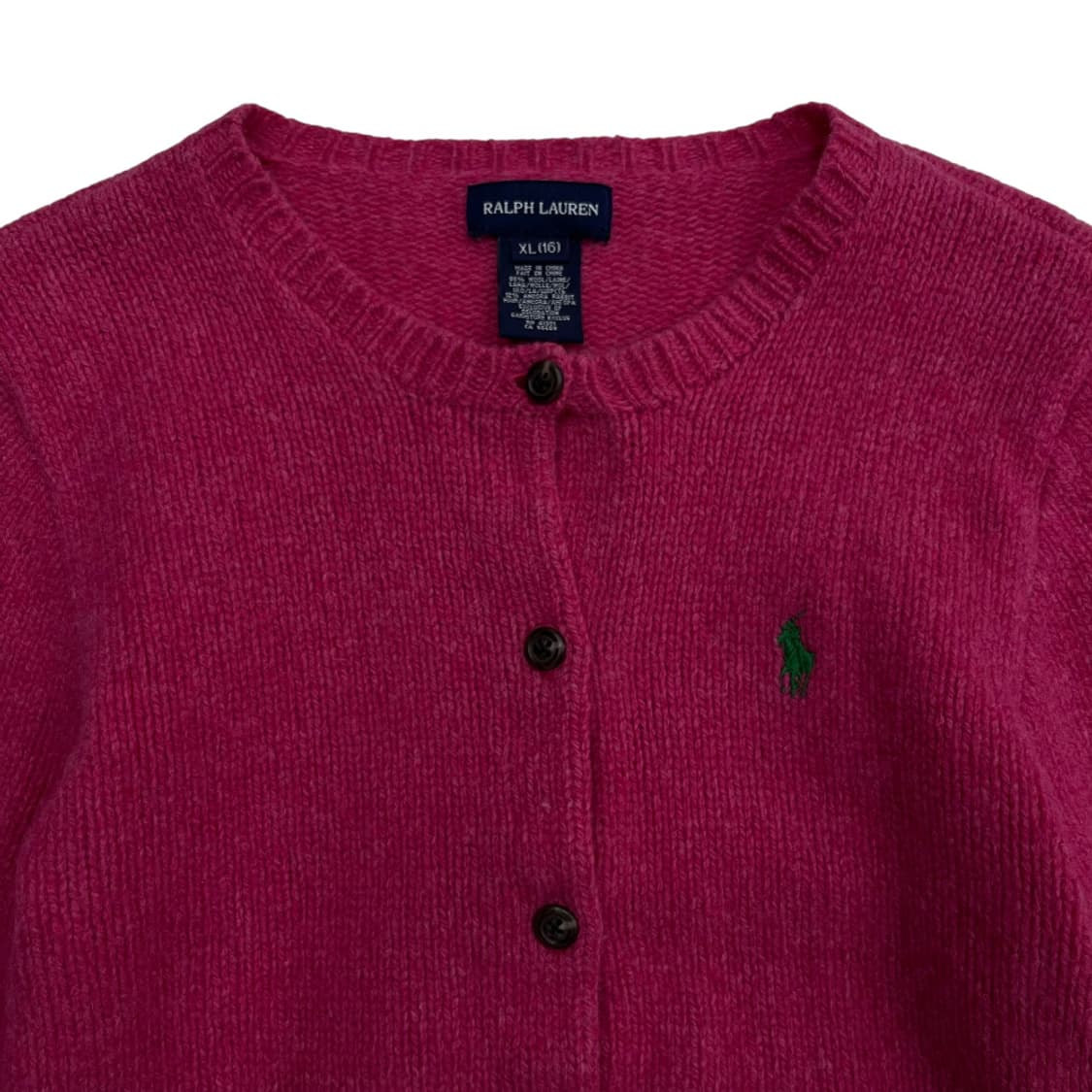 폴로 랄프로렌 그린포니 핑크 버튼 니트 가디건 XL 상품이미지4