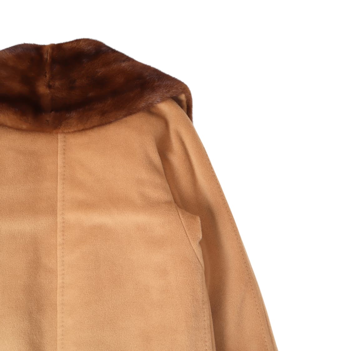 막스마라 카멜 울 캐시미어 퍼 코트 상품이미지6