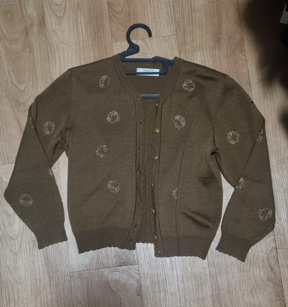 빈티지 플라워 자수 브라운 가디건m 상품이미지1
