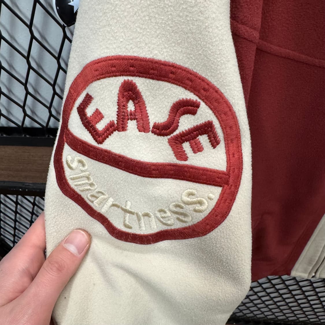 90s JPN VINTAGE 집업 바시티 자켓 크림 버건디 상품이미지6