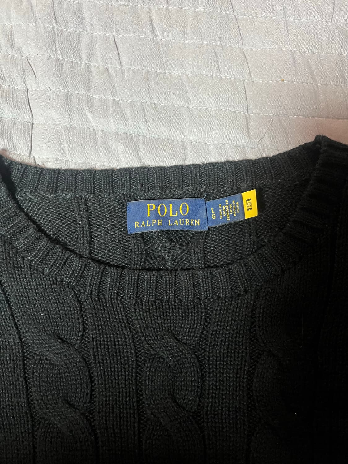 폴로 랄프 로렌 케이블 니트 코튼 스웨터 블랙 상품이미지2