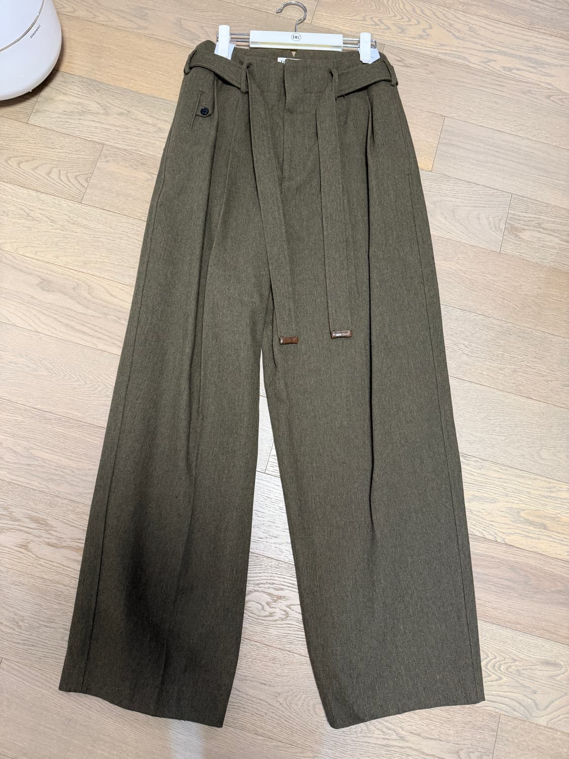 렉토 벨트 디테일 하이웨이스트 팬츠 카키 M 상품이미지2