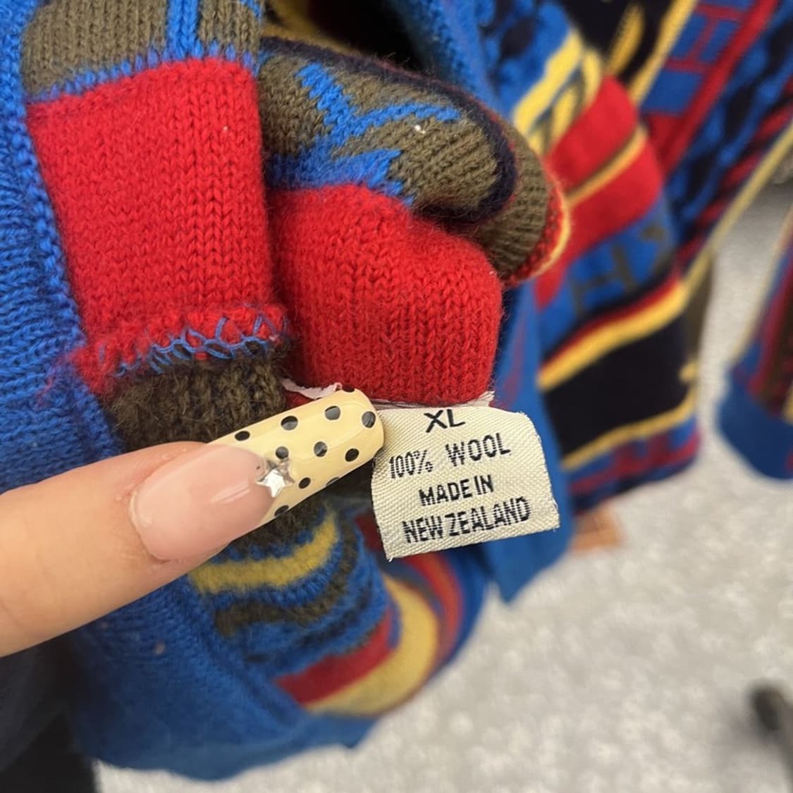 빈티지 쿠지맛 보헤미안 펑크 키치 히피 니트 가디건 XL C09938 상품이미지6