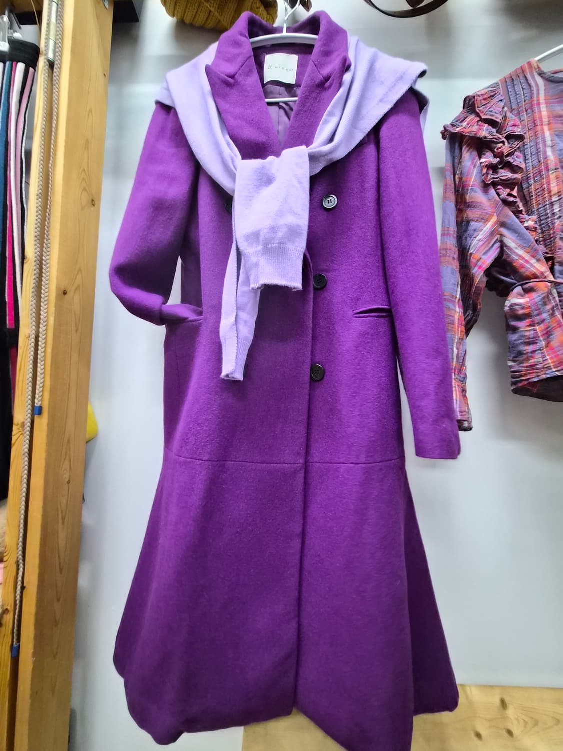 미샤 퍼플 원피스라인 코트 상품이미지3