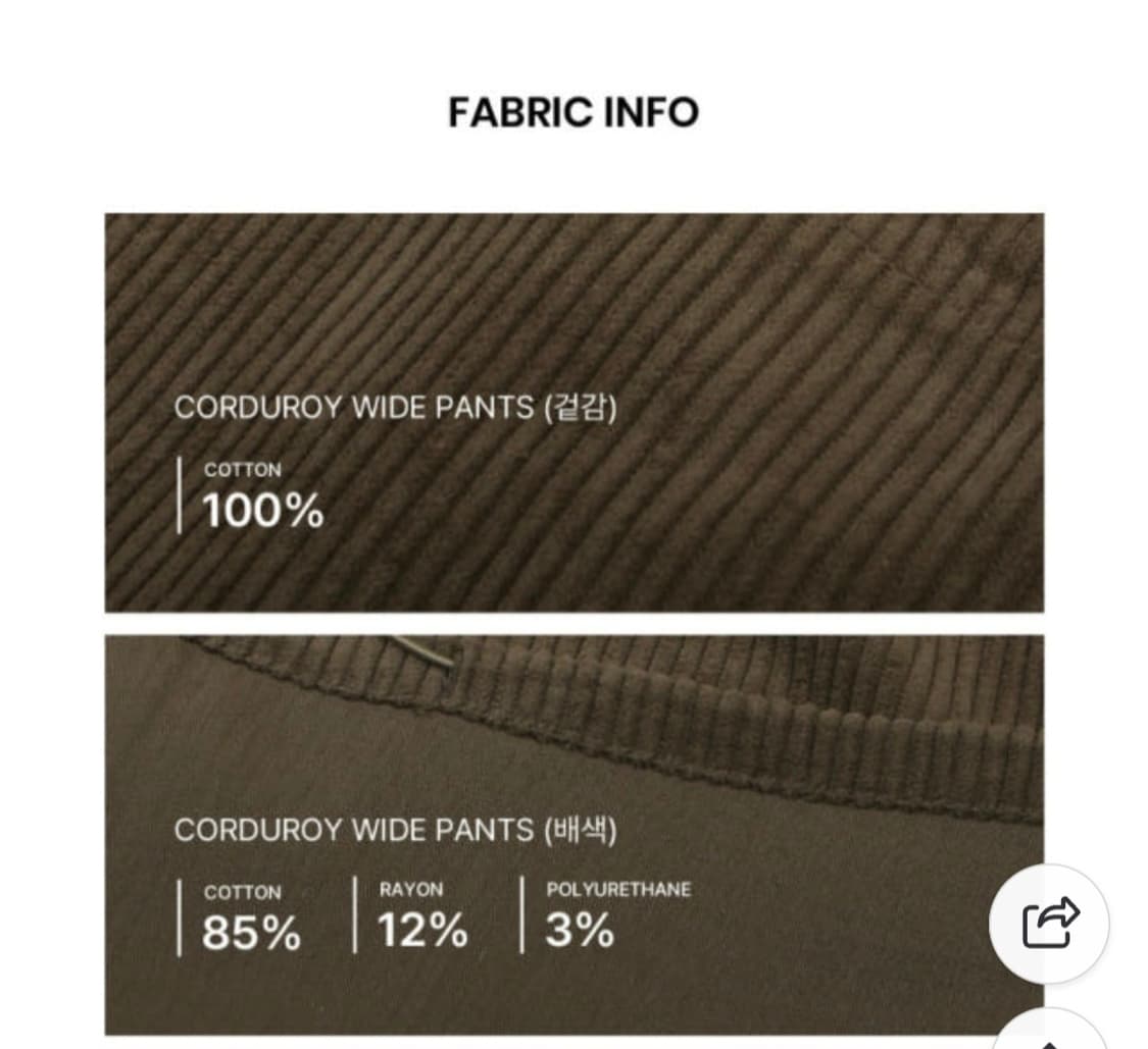 원더플레이스 오디너리 홀리데이 코듀로이 와이드 팬츠 상품이미지7