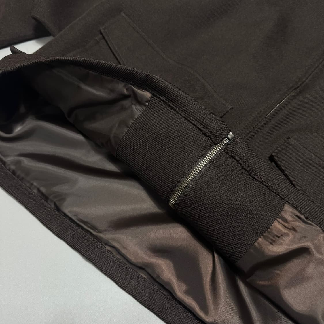 프릭스스토어 다크브라운컬러 폴리에스터 혼방 헤링턴 블루종 자켓 상품이미지5