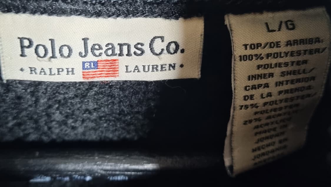실측 M (95) 폴로 랄프로렌 진스 코 블랙 플리스 후리스 집업 상품이미지3