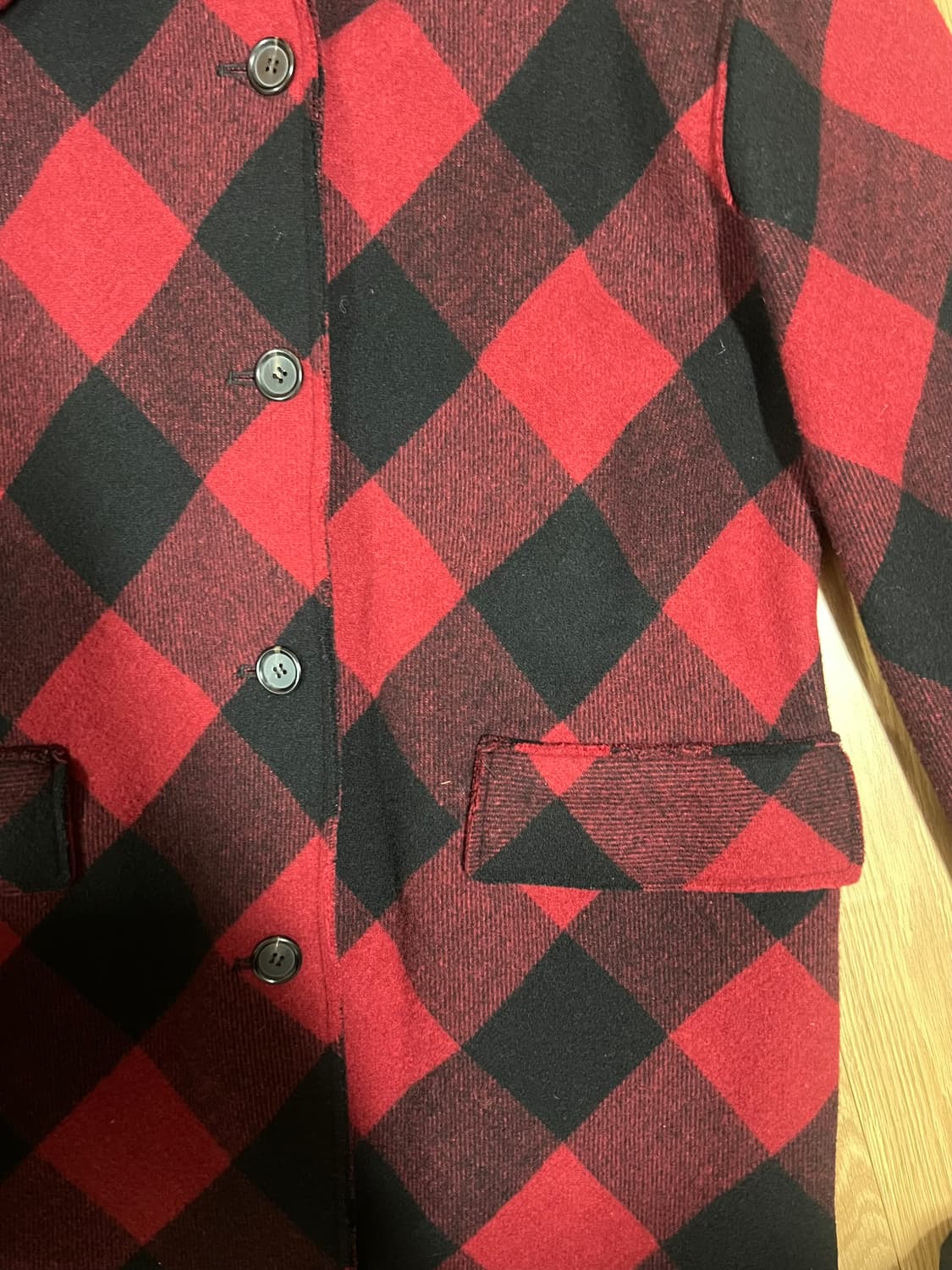 푸시버튼 머플러 울코트 상품이미지4