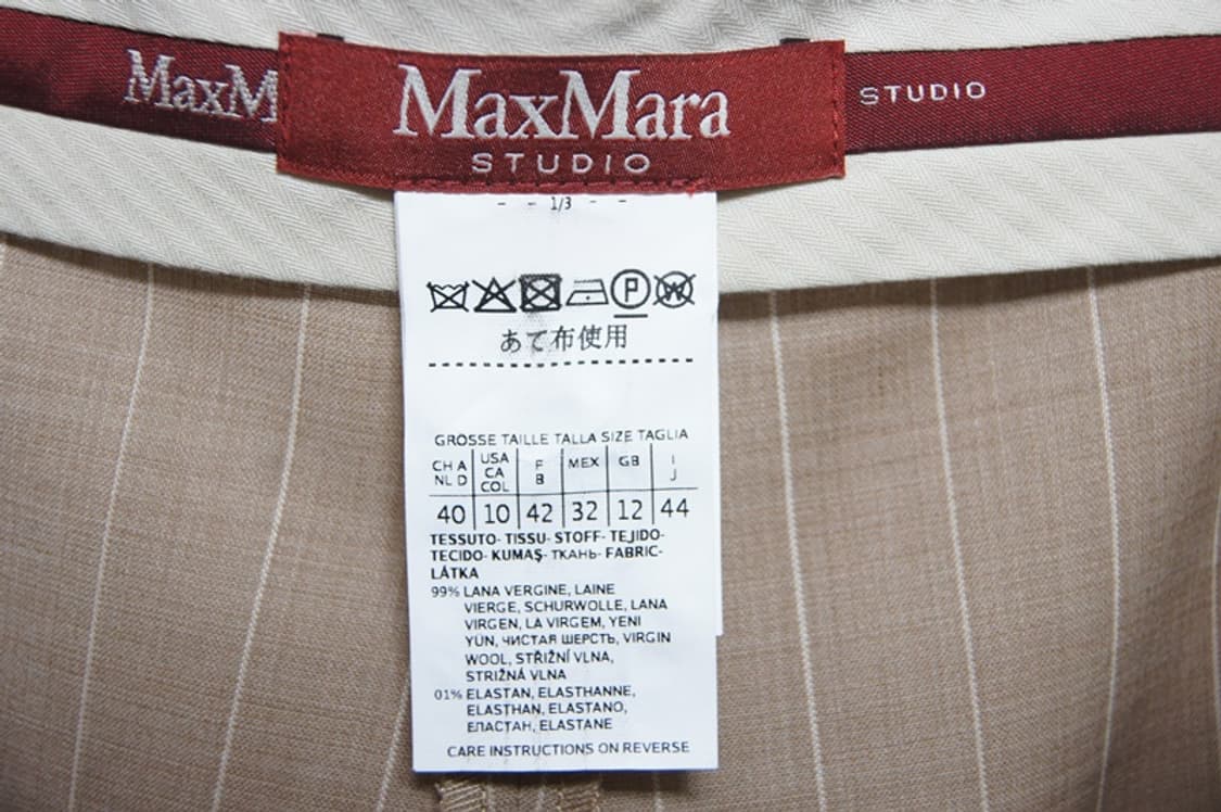 Max Mara 정품 스트라이프 핀턱 슬랙스 베이지 40 상품이미지7