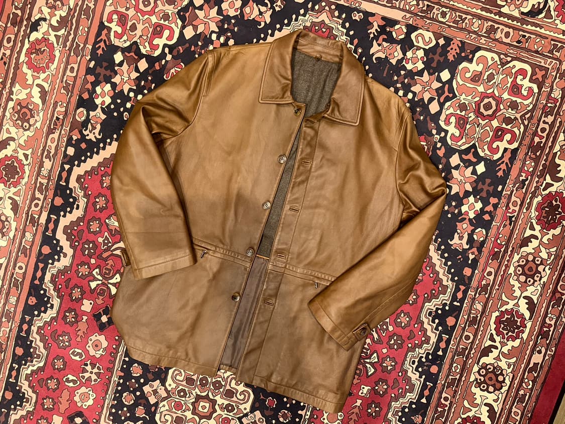 ( L-XL ) 가죽자켓 가죽카코트 빈티지가죽 양가죽자켓 워크웨어 빈티지 상품이미지1