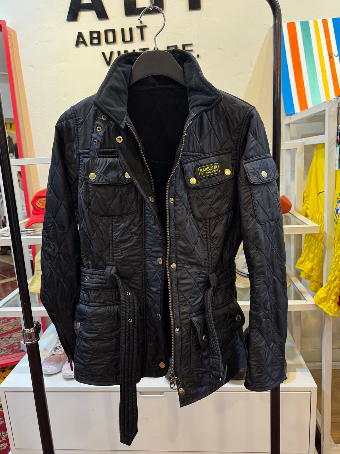 바버 인터내셔널 블랙 폴라 퀼트 자켓 UK10 size 상품이미지10